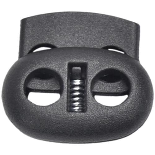 10/20pcs Black 5 Mm Hole Plastic Stopper Cord Lock Rope Elastic Double Hole Pig Nose Buckle Apparel Cord Lanyard Accessories