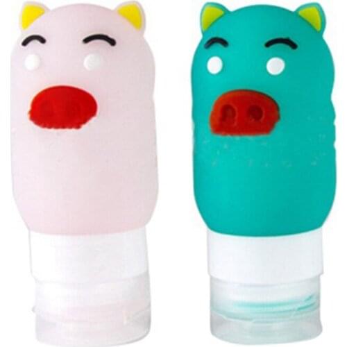 2Pcs Portable Silicone Travel Bottle Liquid Container Empty Refillable Packing Lotion Points Shampoo Container