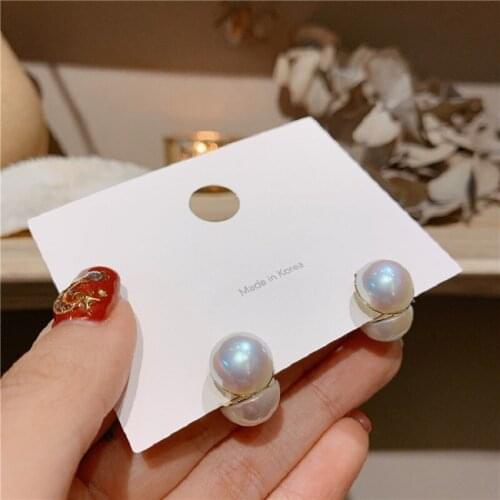 2020 New Fashion Womens Earrings Delicate Simple Style Pearl Ball Earrings For Women Party Girl Jewelry Gifts Wholesale