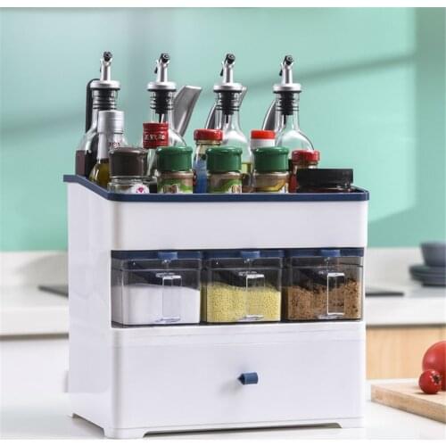 3 in 1 Plastic Spice Rack Salt Box Knife Storage Miscellaneous Grain Storage Kitchen Accessories Cooking Tool Home Organizer