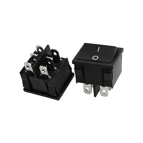 5 Pcs x AC 250V/6A 125V/10A ON-ON DPDT Panel Mount Boat Rocker Switch 6 Pin New