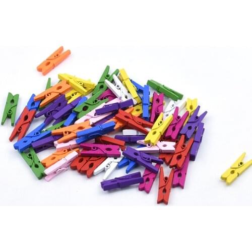 50Pcs/pack Hot Sale Gold Silver Mini Natural Wooden Clothes Photo Paper Peg Pin Clothespin Craft Clips School Office Stationery
