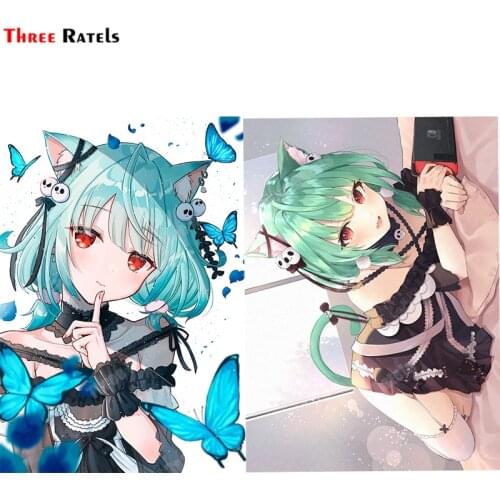 Three Ratels A506 Uruha Rushia Hololive Anime Stickers Motorcycle Decals Vinyl Materal With Waterproof Protected Auto Decor