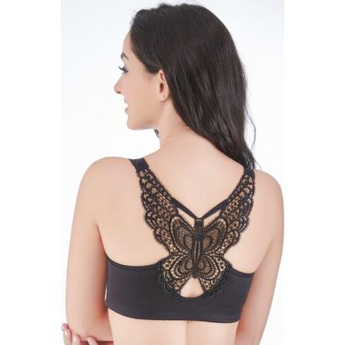 Butterfly front buckle womens hot sex very sexy push up big cup plus size bra