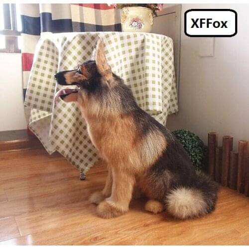 Big simulation wolfhound dog model polyethylene&furs cute sitting shepherd doll gift about 55x50cm xf0747