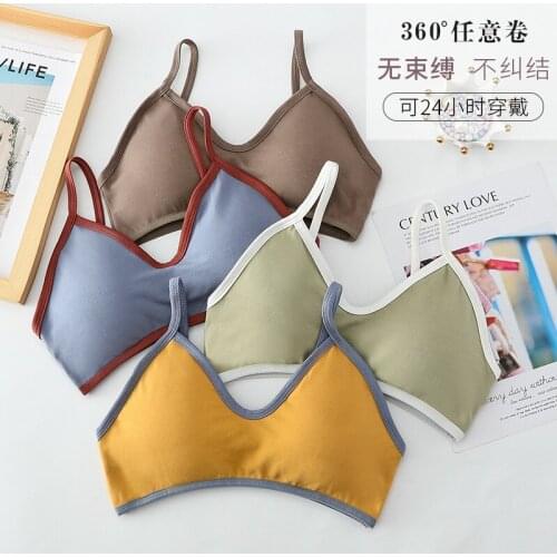 Fashion Contrasting Color French Girls Beautiful Back Strapless push up Bra women Underwear sexy lingerie bralette wireless