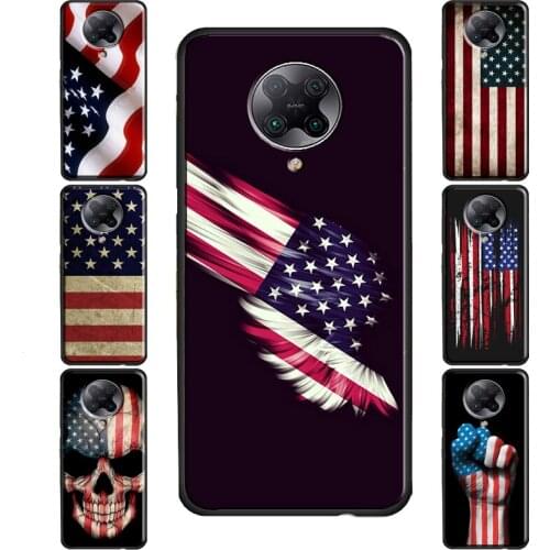 American USA Flag Case For POCO M3 Pro F3 F2 X3 Coque For Xiaomi Mi Note 10 Lite Mi 11 Ultra 9T 10T Pro A3