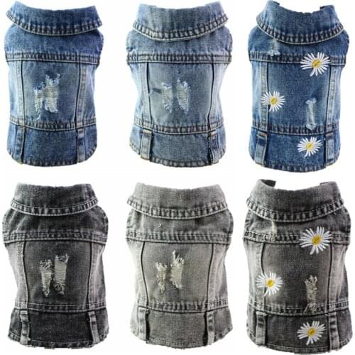 Denim Pet Dog Vest Cowboy Dog Jeans Clothes Puppy Cat Jacket Coat Clothing for Small Dogs Outfits Shih Tzu Yorkshire Chihuahua