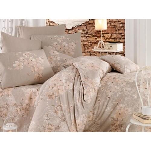 Elena 100 Cotton Single Duvet cover set Coffee
