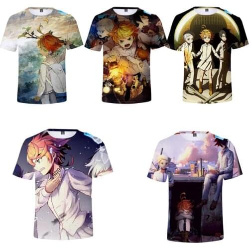 Anime The Promised Neverland 3D Print T Shirt Women Men Japanese Streetwear Hip Hop Emma Norman Ray Cosplay T-shirt Summer Tops