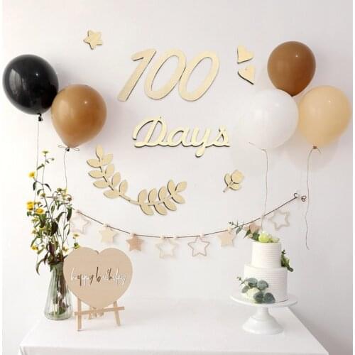 GXMB 18 Pcs/Set Baby Milestone Cards Newborn Photography Props Numbers Engraved Cutouts Days Months Wooden Chips Commemorative