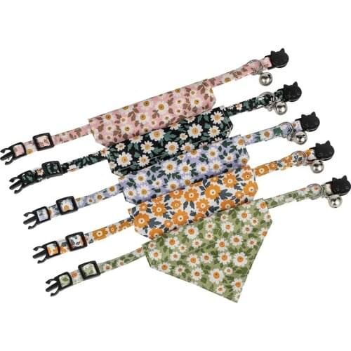 Cotton Flower Cat Collar Cat Tie Cat Saliva Towel Pet Decoration Cat Collar Dog Scarf Pet Tie Dog Collars Small Dog Accessories