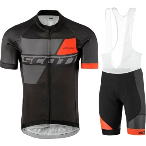 Outdoor New Black White Red Short Sleeve SCOTT RACING Suit Breathable Cycling Jersey Mens Mountain Bike Clothing