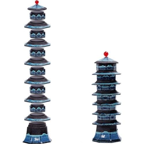 Creative Ceramic Pagoda Kung Fu Gaiwan Tea Set Porcelain Teapot Teacups Trays Teaware Portable Travel Drinkware with Bag Gift