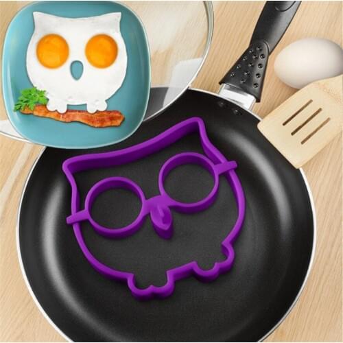 Kitchen cooking tool Silicone Rubber egg mold Non-stick Owl Shape Eggs Fried Frying Mould Pancake Egg Ring Shaper Mold