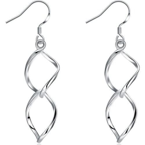 July best selling new style 925 sterling silver jewelry minimalist bouquet twisted modern earrings ladies Christmas gifts