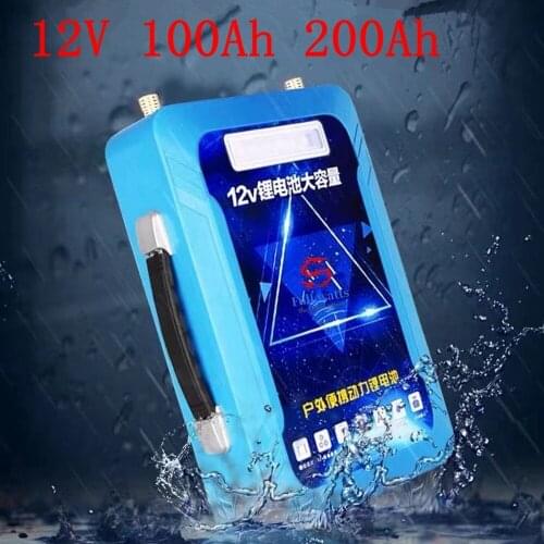 Lithium Battery 12V 100Ah 200Ah Li-ion Li-polymer Rechargeable Lightweight Batteries for boat motors,fishing,solar panel