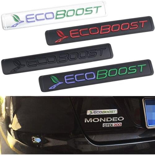 For Ford Mustang Focus 2 3 MK Mondeo Kuga Edge Escape Ranger Ecoboost Metal Chrome Label Fender Trunk Sticker ORV Car-Styling