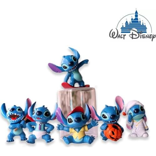 6pcs Mini Disney Stitch Model Toys Anime Figure Stitch Collection Decoration Supplies Action Figurine Toy Children for Xmas Gift