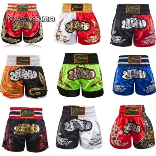 Men Boys Kick Boxing Fight Grappling Trunks Children Training Mma Muay Thai Shorts Kids Kickboxing Fitness Gym Sportswear Pants