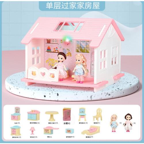 Villa Set DIY Toy Simulation Furniture Bedroom Set Halloween Toy Girl Play House Toys Family Model Children Gift