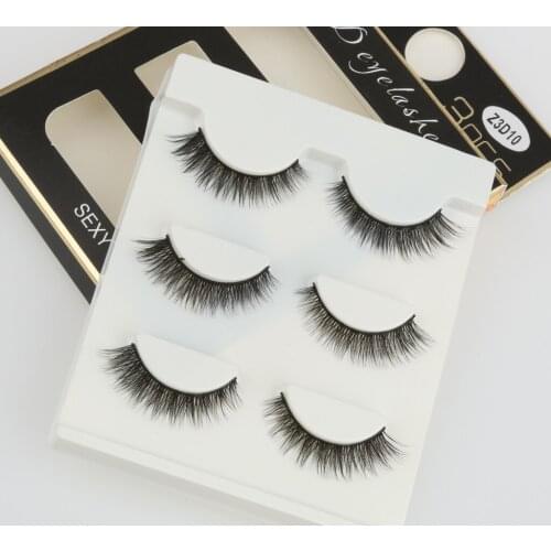 Set of 3 Pairs Easy Apply Handmade Natural Long Thick Artificial 3D Eyelash for Women Girls Party Charms Eyes Makeup Accessory