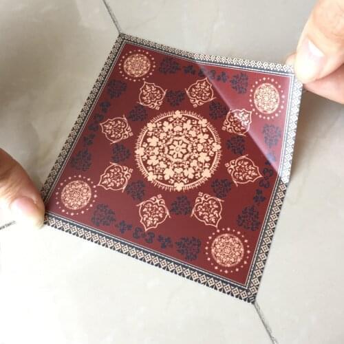 100PC Victoria Style Kitchen Accessories Pattern Wall Stickers Bedroom Bathroom Floor Adhesive Tile Sticker Home Decor Supplies