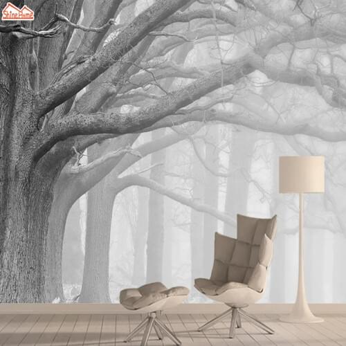 Foggy Forest Nature 3d Photo Mural Wallpaper Wallpapers for Living Room Wall Papers Home Decor Vinyl Peel Stick Bedroom Paper