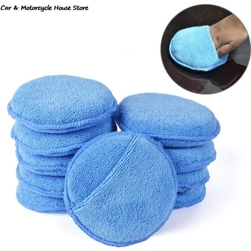 New 1pc Microfiber Wax Applicator Pad 5" Diameter with Finger Pocket Polish Car Wax Apply Remover Buff Pads