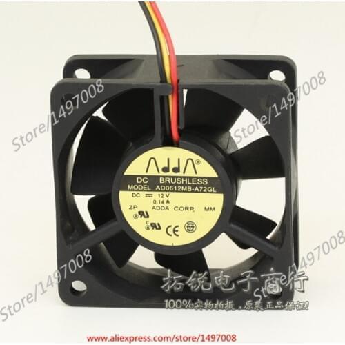 ADDA AD0612MB-A72GL DC 12V 0.14A 60x60x25mm Server Cooling Fan