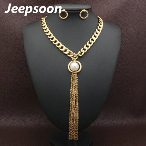 2 Colors Stainless Steel Jewelry Necklace earrings sets Supernova Sales for women SFGFALCD