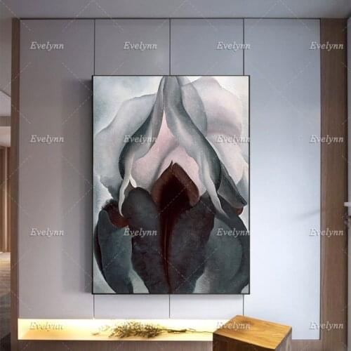 Georgia O'Keeffe Poster - Black Iris -Floral Wall Art Decor-Home Minimalism Bedroom Decoration Canvas Painting Modern Home Decor