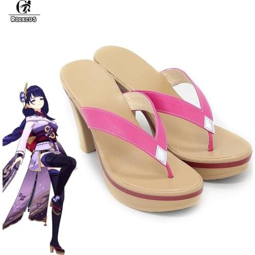 ROLECOS Game Genshin Impact Raiden Shogun Baal Cosplay Shoes Baal High Heels Shoes Halloween Women Cosplay