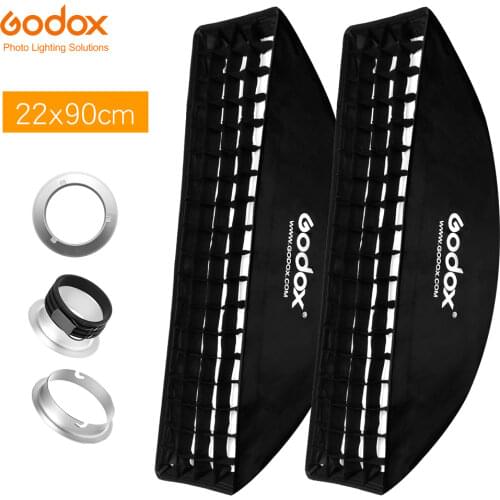 2PCS Godox 9"x 35" 22x90cm Honeycomb Grid Softbox for Photo Strobe Studio Flash Profoto Mount Softbox