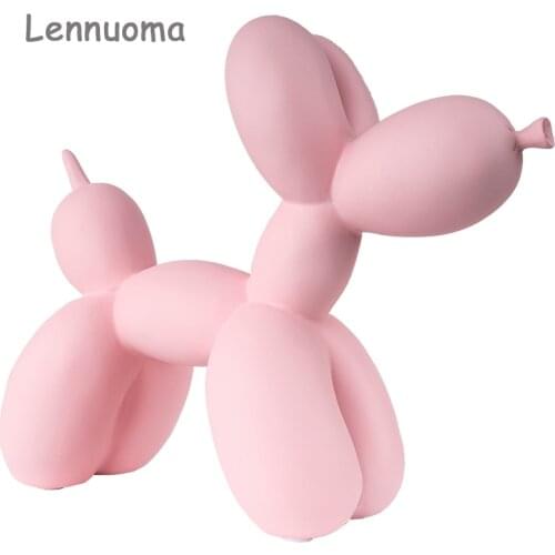 Lennuoma Home Decor Balloon Dog Figurines Resin Figurine Sculpture Gifts for Women Girlfriend Living Room Decorative Crafts