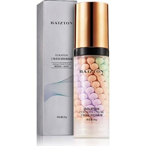 40g 3 Colors Rainbow Moisturizing Cream Brighten Skin Tone Refreshing Skin Rejuvenation Makeup Primer Natural Makeup TSLM1