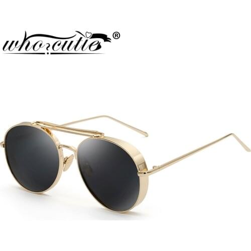 Vintage Steampunk Sunglasses Men Women 2019 Luxury Brand Designer Gold Frame Mirror Lens Pilot Sun Glasses Female Shades S109