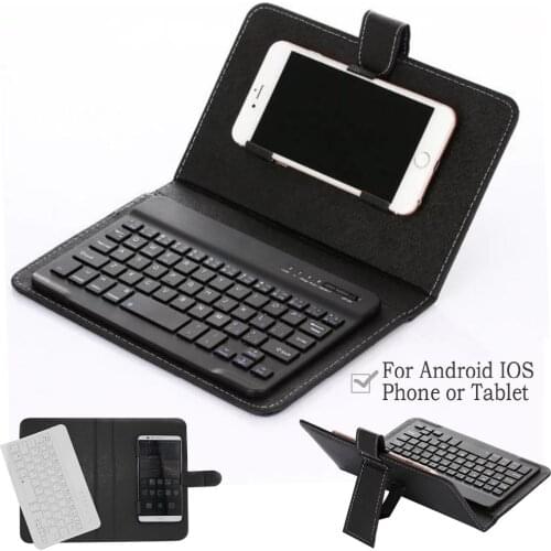 Vococal PU Leather Bluetooth Wireless Keyboard Case Protective Cover for iPhone iPad Huawei Xiaomi Samsung Mobile Phone Tablet