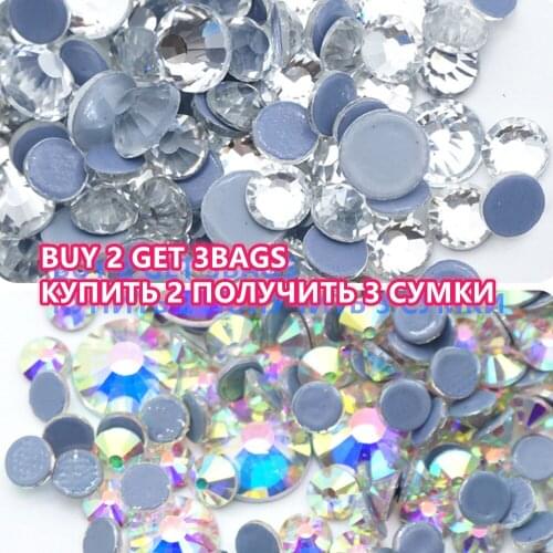 Top Quality Better DMC Crystal AB/Crystal Clear Super Bright Glass Strass Iron On Hotfix Rhinestones For Fabric garment/Nail Art