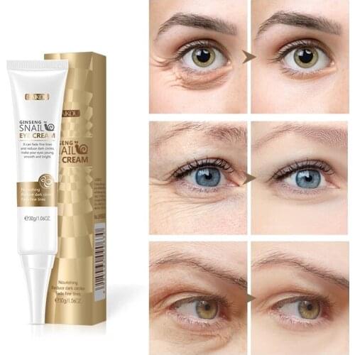 LAIKOU Ginseng Snail Eye Cream Niacinamide Whitening Hydrating Remove Dark Circles Anti Aging Eye Bags Puffiness Fades Fine Line