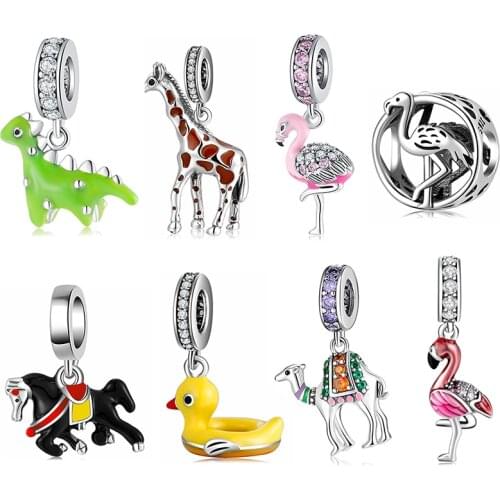 Animal Charms Pendant Giraffe Hight Quality 925 Sterling Silver Fit European Bracelets Bangles Origina Silver 925 Jewerly Making