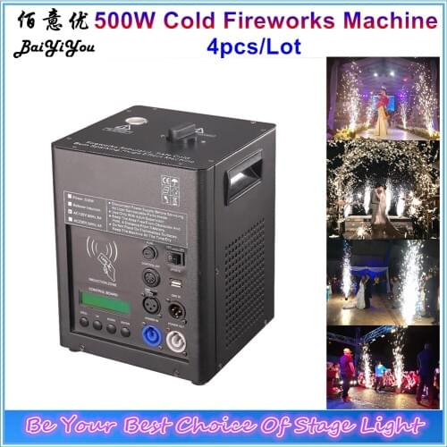 2/4 x Portable Remote And DMX Controlled 500W Cold Spark Fireworks Machine Spray 2m Firework Fountain Sparkular Wedding Machine