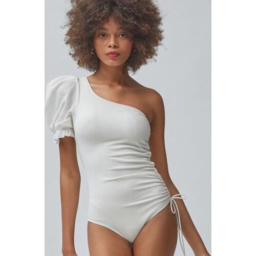 2021 New Summer Sexy with Breast Pad Backless Off-the-shoulder Bathing Suit Contracted Fashionable Bathing Suit Women