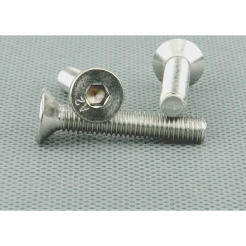 304 stainless steel in metric hexagon countersunk head machine screw M3 * 4/5/6/8/10/12 flat cup machine screw, 100 PCS
