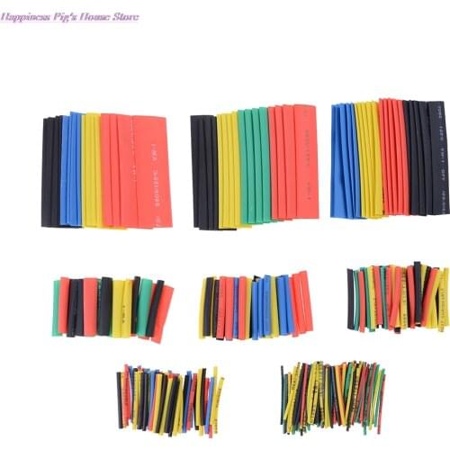 328Pcs/set Sleeving Wrap Wire Car Electrical Cable Tube Kits Heat Shrink Tube Tubing Polyolefin 8 Sizes Mixed Color