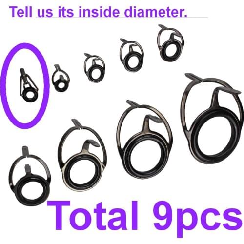 9pcs Line Guides 1 Set! Boat Fishing Rod Repair Spare Parts Tip or Side Line Guide Good Quality