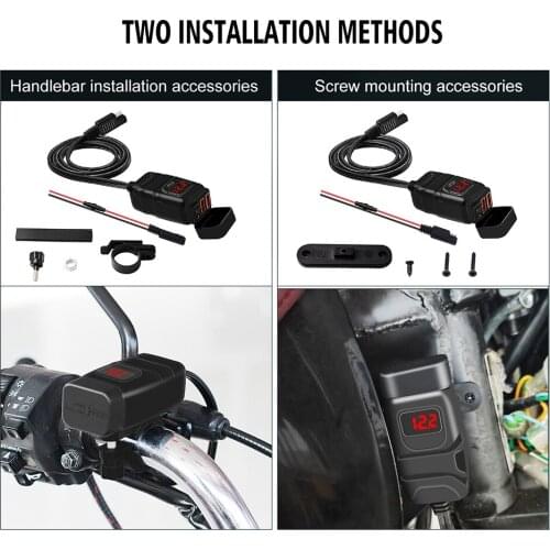 ABS Plastic Waterproof Motorcycle Charger Kit High Low Temperature Resistant SAE to USB Adapter Flame Retardant Equipment