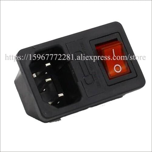 Car Rocke Switch Switch Connector Plug Connector 10A fuse ! Red Rocker Switch Fused IEC 320 C14 Inlet Power Socket Fuse