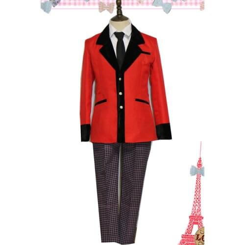 Kakegurui Ryota Suzui Kaede Manyuda Black Red Uniform Cosplay Costume X006