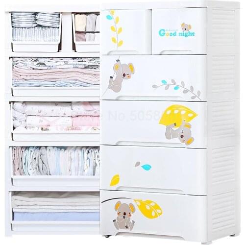 Baby drawer storage cabinet childrens wardrobe plastic cartoon storage cabinet baby chest of drawers